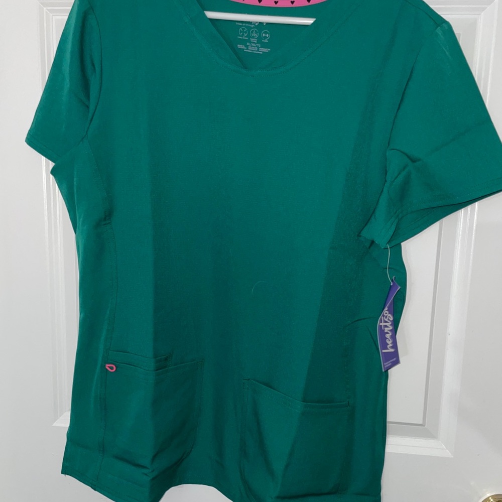 Xl heart soul hunter green scrub top . Brand new